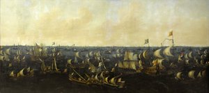 Battle on the Zuiderzee by Abraham de Verwer  